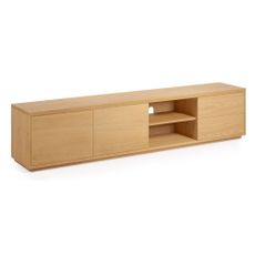 TV stolík v dekore duba v prírodnej farbe 200x44 cm Abilen - Kave Home