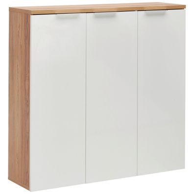 Xora SKRINKA NA TOPÁNKY, farba duba, biela s vysokým leskom, 120/115/34 cm