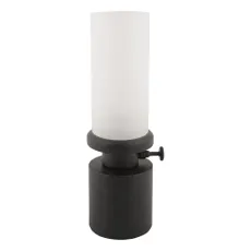 Čierna LED stmievateľná stolová lampa s kovovým tienidlom/so skleneným tienidlom (výška 29,5 cm) Camp – Leitmotiv