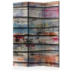 Paraván Colourful Wood Dekorhome 135x172 cm (3-dielny)