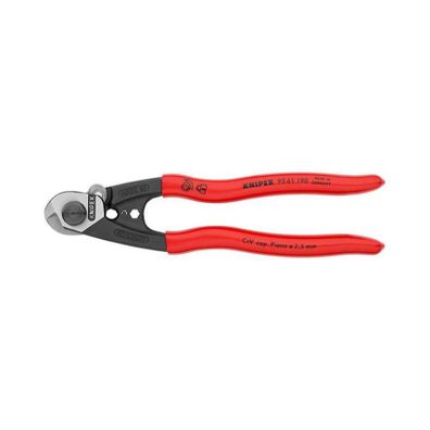 Nožnice na drôt a lano 190 mm KNIPEX 95 61 190 - leštená hlava, plastové puzdrá