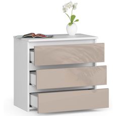 Komoda CL3 - biela/cappuccino lesk