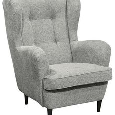 MID.YOU KRESLO UŠIAK, textil, kompozitné drevo, strieborná