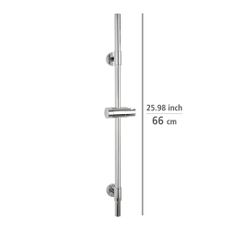 Nástenná sprchová tyč z nerezovej ocele v lesklej striebornej farbe 66 cm Basic - Wenko