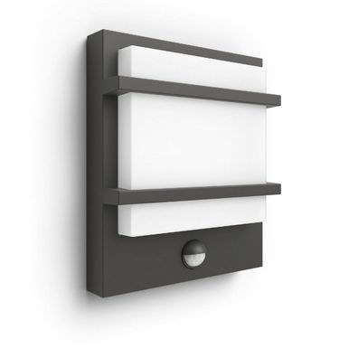Philips Petronia UltraEfficient vonkajšie nástenné svietidlo so senzorom LED 3,8 W 2700 K, antracit