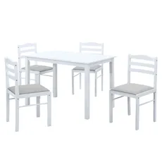 Jedálenský set 1+4, biela/béžovosivá, SOMIN