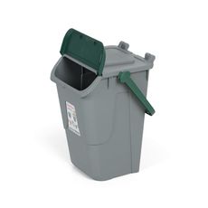 Plastový odpadkový kôš na triedenie odpadu ECOLOGY II, 35 l, sivá/zelená
