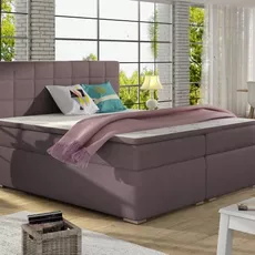 Posteľ Boxspring Alicia 200 x 180, tm. ružová (látka - ba 08)