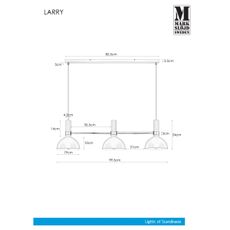 Markslöjd 106855 - Luster na lanku LARRY 3xE27/60W/230V čierna/lesklý chróm