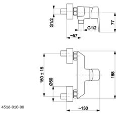 KFA Armatura 4516-010-00 - Sprchová batéria GERMAN lesklý chróm