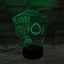 3Dmix 3DL-DRGB019 – 3D LED nočná lampa - Poker (Karty a kocky) (Dual RGB)