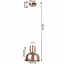 Visiaca lampa v retro štýle, kov, rose gold, AVIER TYP 3