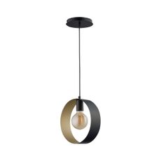 Luster na lanku HAPPY 1xE27/60W/230V čierna/zlatá