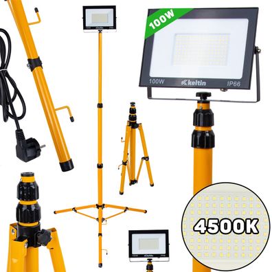 100W LED svetlomet s teleskopickým stojanom a káblom - neutrálna biela farba 4500K (1)