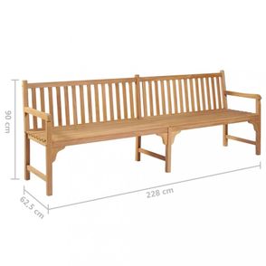 Záhradná lavica masívny teak Dekorhome 228 cm