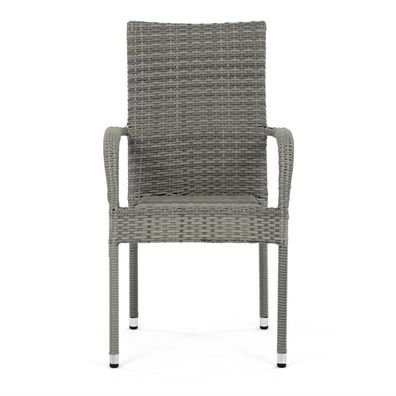 Autronic Záhradná stolička, kov, polyratan, sivá, AZ C-S2114 GREY