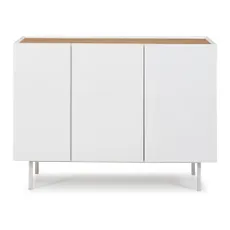 Biela nízka komoda v dekore duba 110x85 cm Arista – Teulat