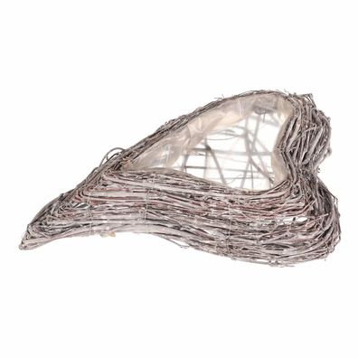 Pietny obal na kvety Srdce, 23 x 36 x 7 cm, prútie
