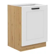 KONDELA Lula 60 D 1F BB dolná kuchynská skrinka biela / dub artisan