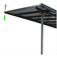 Pergola 436 x 305 cm (čierna šedý polykarbonát)
