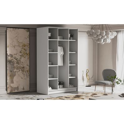 Šatníková skriňa CAMON 150 cm - čierna/čierne úchytky