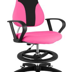 Detská rastúca stolička Neoseat KINDER — látka, čierna / ružová