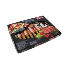 Sada 12 steakových príborov nerez/drevo