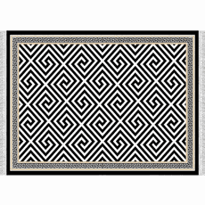 Koberec, čierno-biely vzor, 80x200, MOTIVE