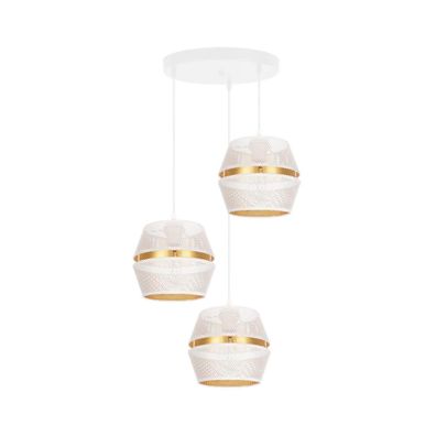 Luster na lanku PARIS 3xE27/60W/230V pr. 45 cm biela/zlatá