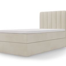 Čalúnená boxspingová jednolôžková posteľ Lamella mini 80x200 - krémová