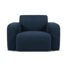 Tmavomodré kreslo z textílie bouclé Molino – Micadoni Home