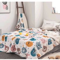 KONDELA Midas Typ 2 obojstranná baránková deka 150x200 cm biela / detský vzor