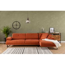Rohová pohovka Mustang s pohyblivým operadlom 314 cm, pravá, oranžová