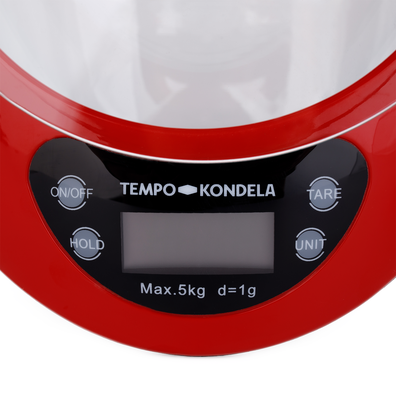 TEMPO-KONDELA GELSA, digitálna kuchynská váha, červená