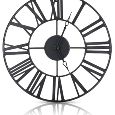 DekorStyle Nástenné hodiny Vintage 36,5 cm čierne
