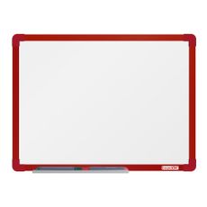 Biela magnetická popisovacia tabuľa boardOK 600 x 450 mm, červený rám