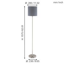 Eglo 95166 - Stojacia lampa PASTERI 1xE27/60W/230V