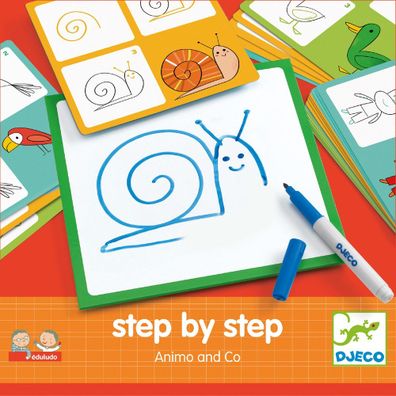 Kreatívna sada Djeco Step By Step Zvieratká