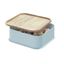 Sivý úložný box s vekom z dreva paulownia iDesign Eco, 21,3 x 21,3 cm