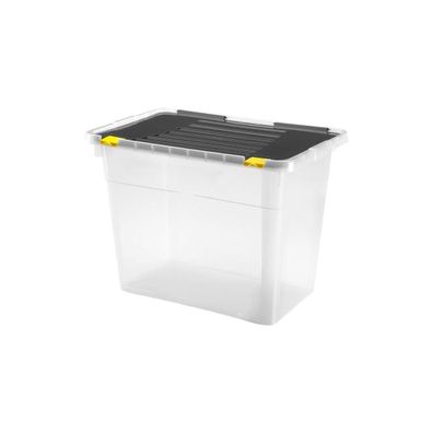 Úložný box 100 l čierny/priehľadný