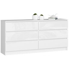 Komoda K160 6SZ biely lesk biela