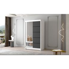 Veľká šatníková skriňa FADO III 120 cm Biela - čierna