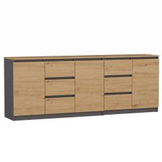 TP Living Súprava komôd COSTA 200 cm antracitová/dub artisan