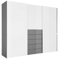 Moderano SKRIŇA S POS. DVER. – HOR.VED, sivá, biela, 298/240/68 cm
