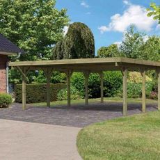 Drevený prístrešok / carport CLASSIC 3A s plechmi Lanitplast