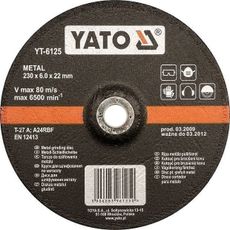 Kotúč na kov 125 x 22 x 6,0 mm vypuklý brúsny - YT-6124