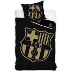Fotbalové bavlněné ložní povlečení FC Barcelona - elegantný motív Gradient Black - 100% bavlna - 70 x 90 cm + 140 x 200 cm
