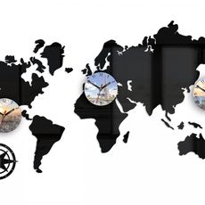 ModernClock 3D nalepovacie hodiny Cities čierne