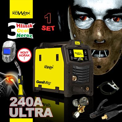 KOWAX GeniMig®240DP LCD + Horák + Kukla + Ventil + Káble