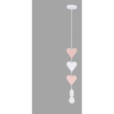 Bielo-ružové detské svietidlo s kovovým tienidlom Hearts - Candellux Lighting